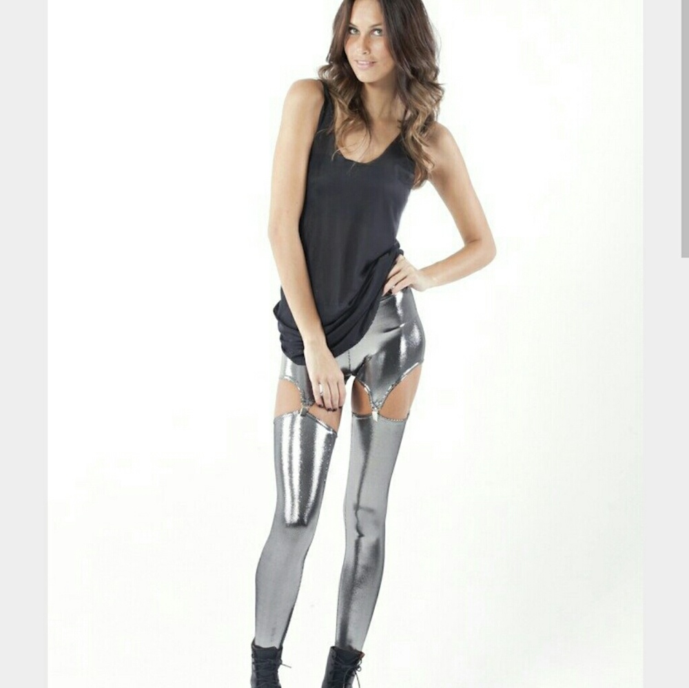 Black Milk Silver Suspender Leggings