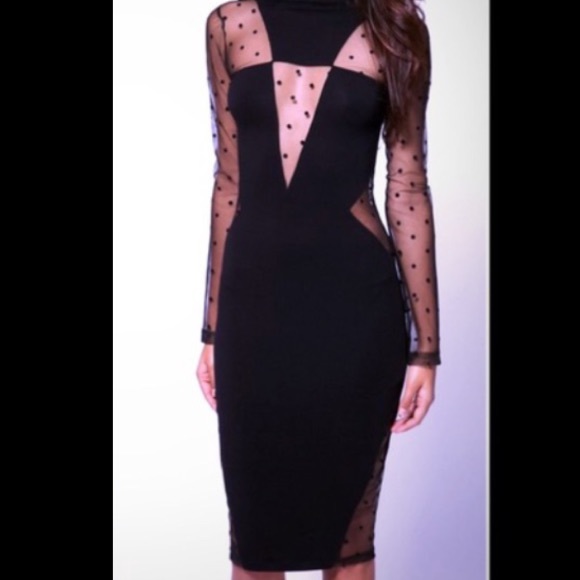 Asos polka dot mesh insert mini dress