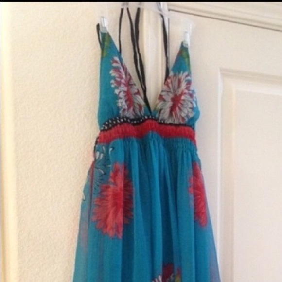 Sheer, flowy halter sun dress