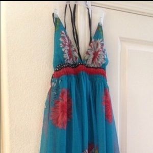 Sheer, flowy halter sun dress