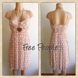 FREE PEOPLE NYLON PRINT DRESS