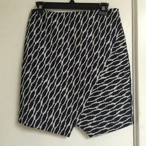 Loft navy and white skirt-classic pattern hi waist
