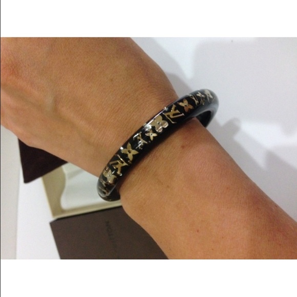 Authentic LOUIS VUITTON Black and Gold Bangle - Picture 3 of 4