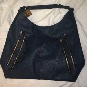 Adorable emerald green/ navy blue tote