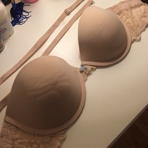 38B Multiway strapless light padding nude bra
