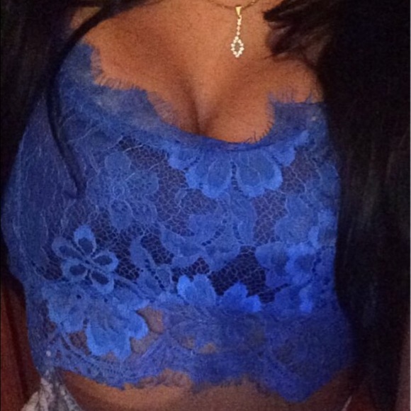 Blue lace crop top / bralette