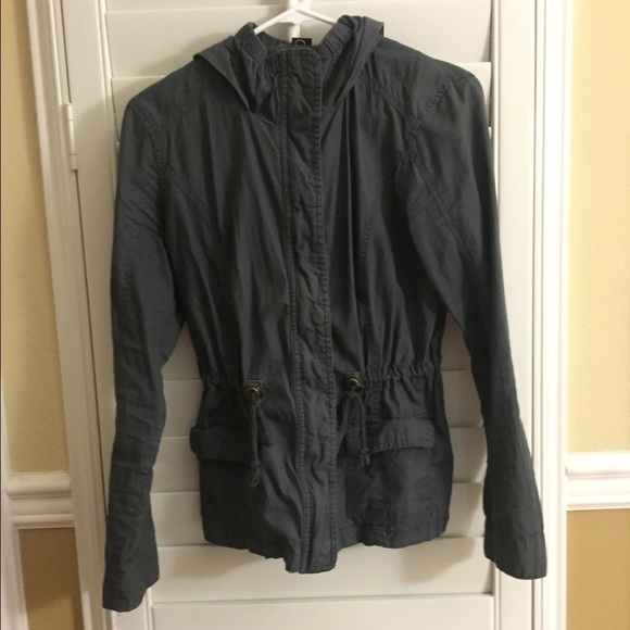 Dark grey light cotton zipper jacket