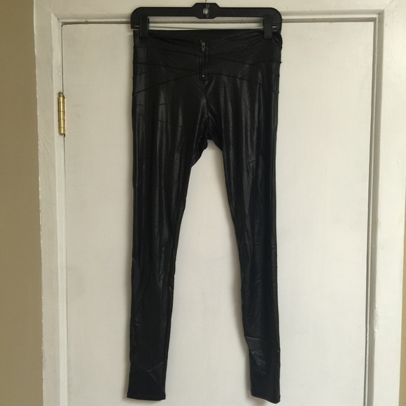 bebe liquid black skin tight pants