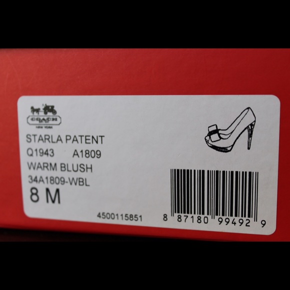 Coach Starla Patent Peep-toe Pumps with Bow - Picture 2 of 4