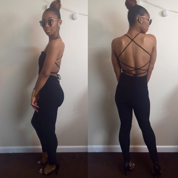 Black CrissCross Jumpsuit 😍😍😍 - Picture 4 of 4