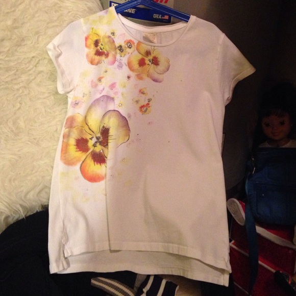 A really cute white shirt with flowers