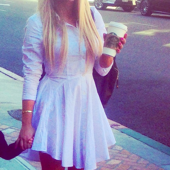 Button down collar shirt dress