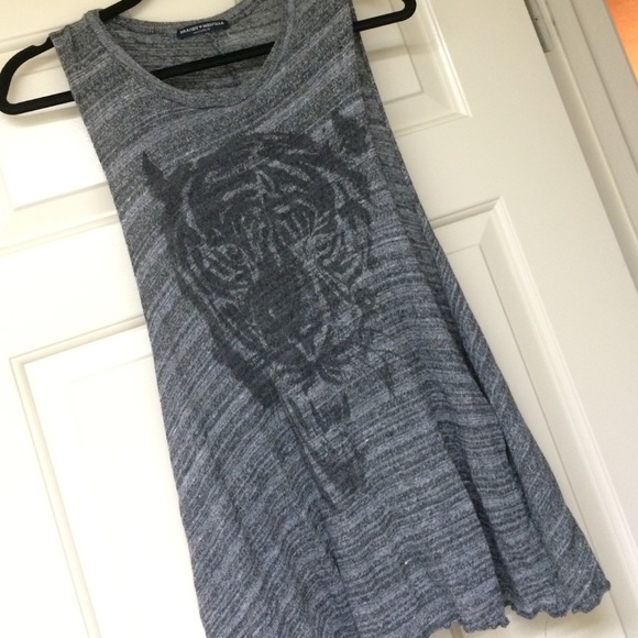 Brandy Melvin Muscle Tank Heather Grey Tiger
