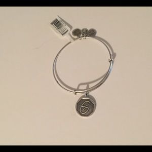Alex & Ani silver initial charm bangle