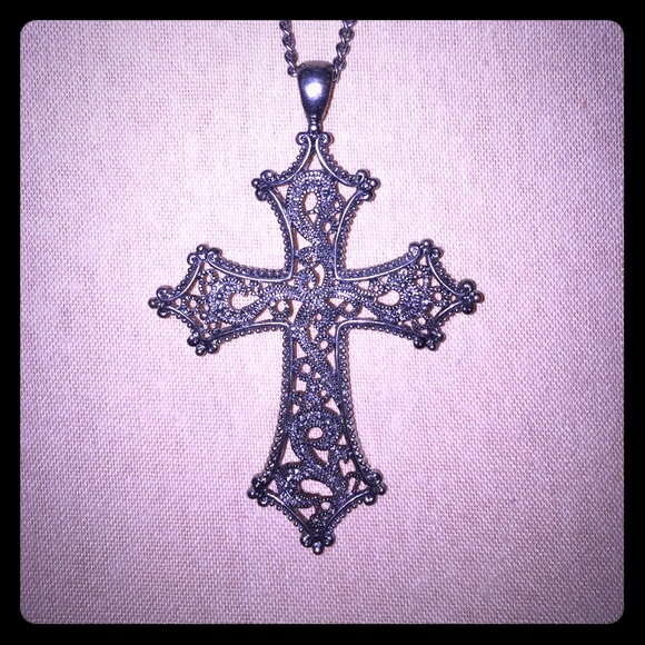 Metal lattice cross necklace - Picture 1 of 1
