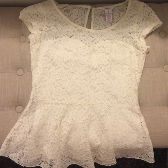 Candies white lace shirt - Picture 1 of 4
