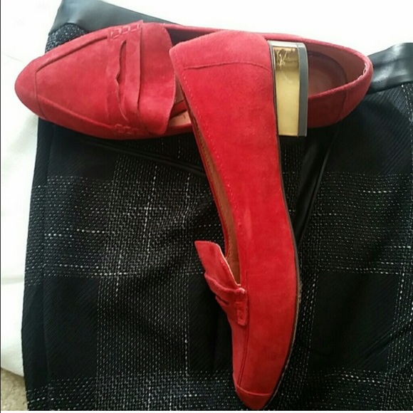 Red Suede Flats