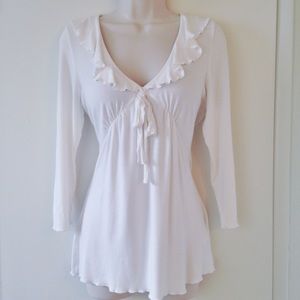 Boston Proper V-neck Cream Blouse