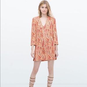 Zara Printed Tunic with Flared Sleeves
