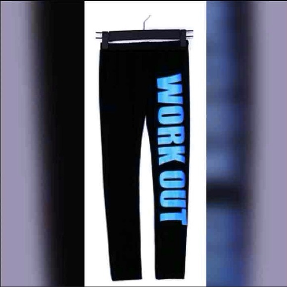 ❤️🚫SOLD!🚫❤️NWT BLACK  "WORK OUT" PANTS/LEGGINGS - Picture 2 of 3