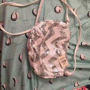 Vs Pink Side Bag Chevron Pattern Nwt