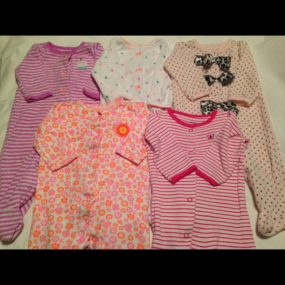 6 month Baby Girl Footed Sleepers