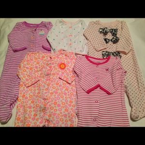 6 month Baby Girl Footed Sleepers