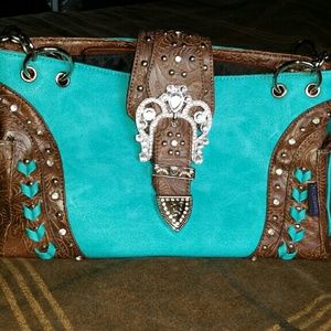 Turquoise Western Conceal Carry Purse