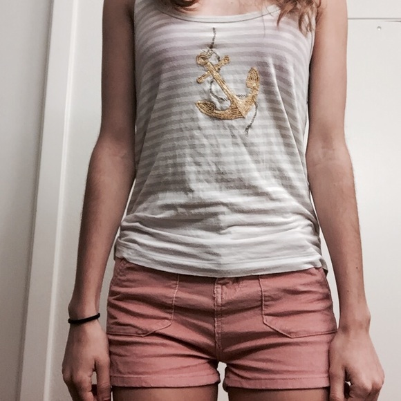 🔶 Striped sequin anchor tank