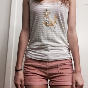 🔶 Striped sequin anchor tank