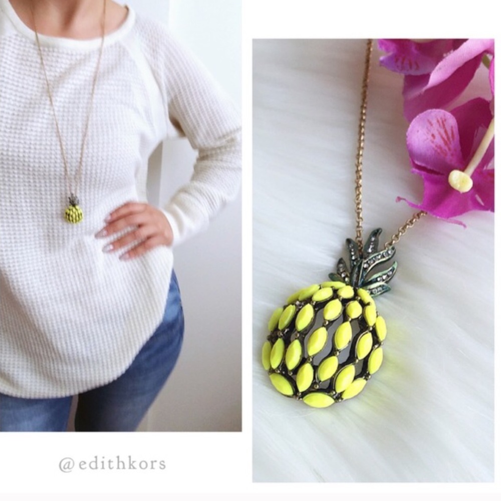 Pineapple long pendant necklace - Picture 5 of 7