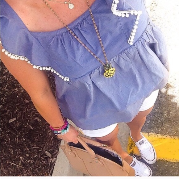 Pineapple long pendant necklace - Picture 6 of 7