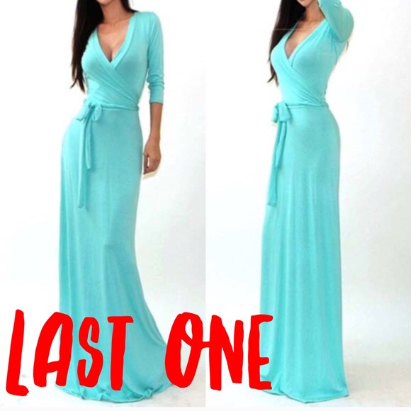 @closetchelle Dresses & Skirts - Maxi Wrap Dress - Mint