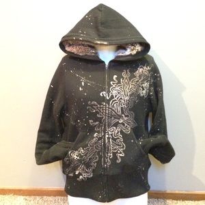 Miss me reversible faux fur hoodie