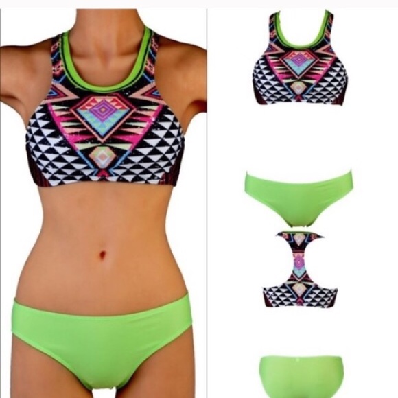 🎉2times hp pick👙Sexy tribal padded 2 piece - Picture 3 of 4