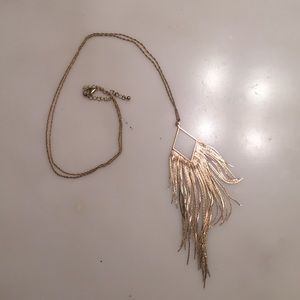 Gold Dainty Fringe Necklace