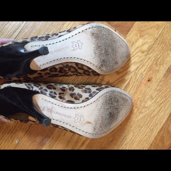 Enzo Angiolini leopard pony-hair heels size 7.5 - Picture 3 of 4