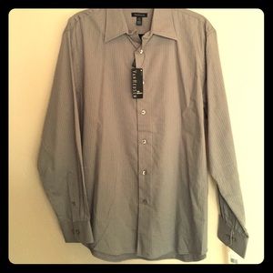 Sateen stripe men's dress shirt