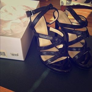 8 1/2 Calvin Klein black strappy heels
