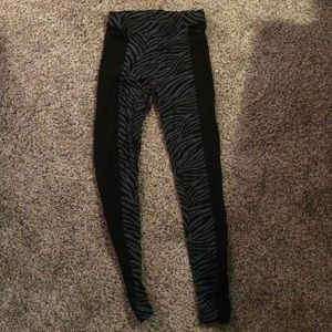Pink!! Black and gray zebra print leggings