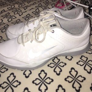 All white nike tennis shoes!!!