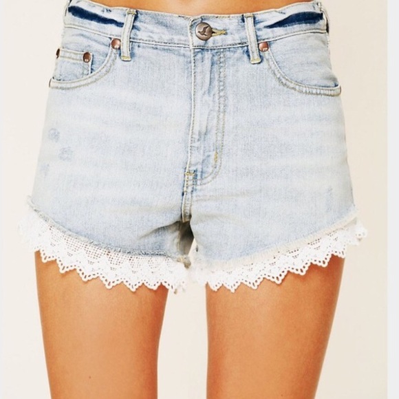 Free People | Lace Detail Shorts