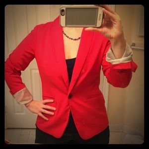 Red Old Navy Blazer with pinstripe lining