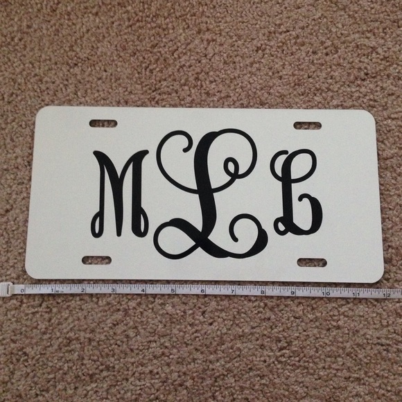Monogram car tag