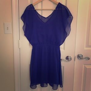 Royal Blue Express sheer mini dress
