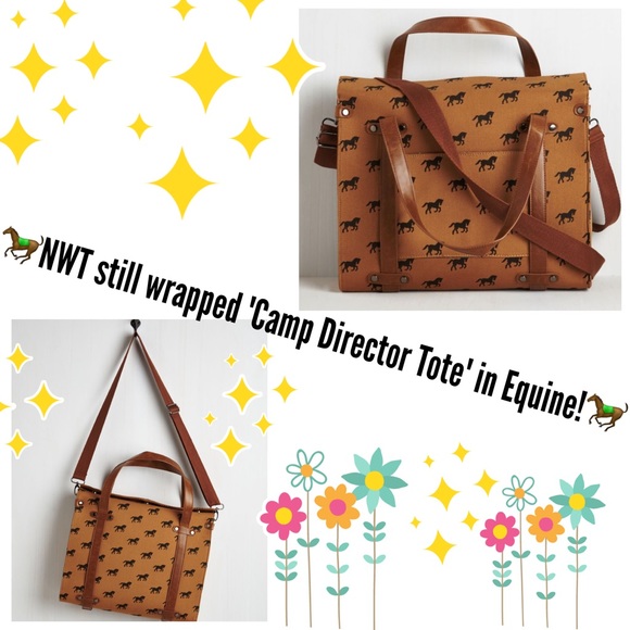NWT Modcloth's Camp director Tote equine print🐎😃