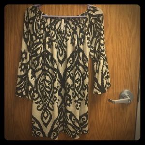 New Without Tags Tan & Black Damask Tunic-Dress