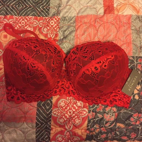 NWT size 42D red lace, convertible push up bra.