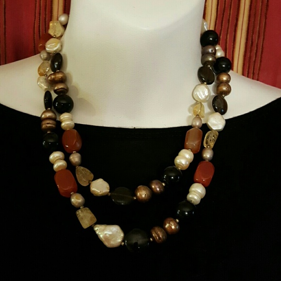 Solid gemstone necklace.