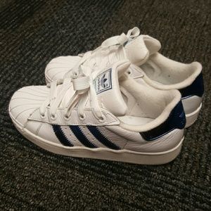 Metallic blue adidas superstars IN BOX